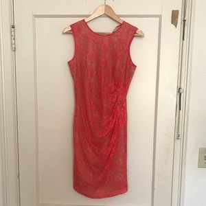 Vince Camuto sleeveless coral lace dress